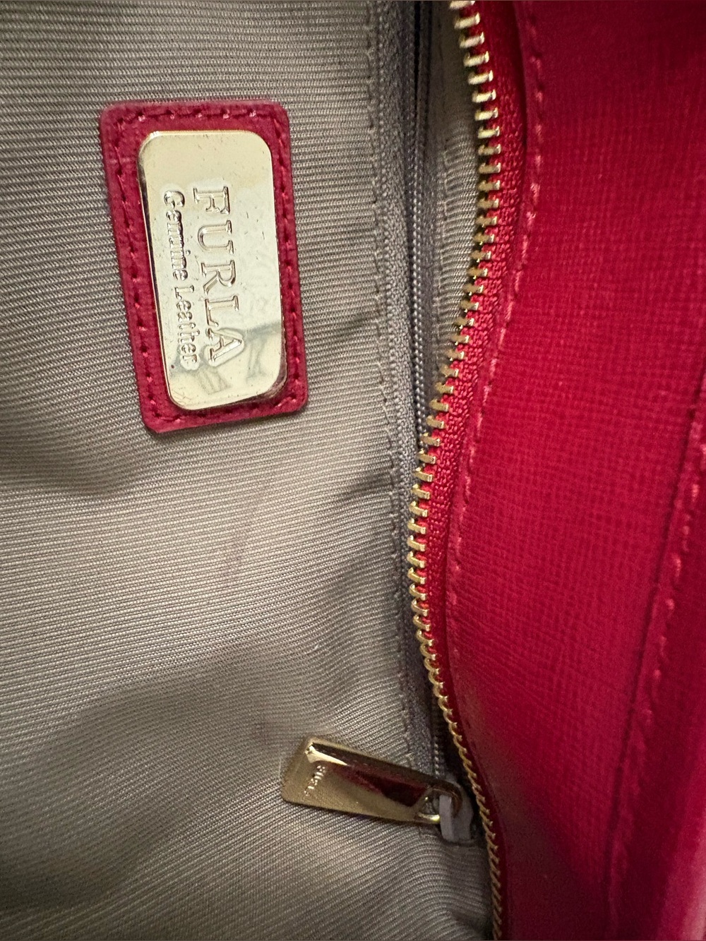 Furla Red Saffiano Leather Tote Bag / Read Description - Picture 14 of 16